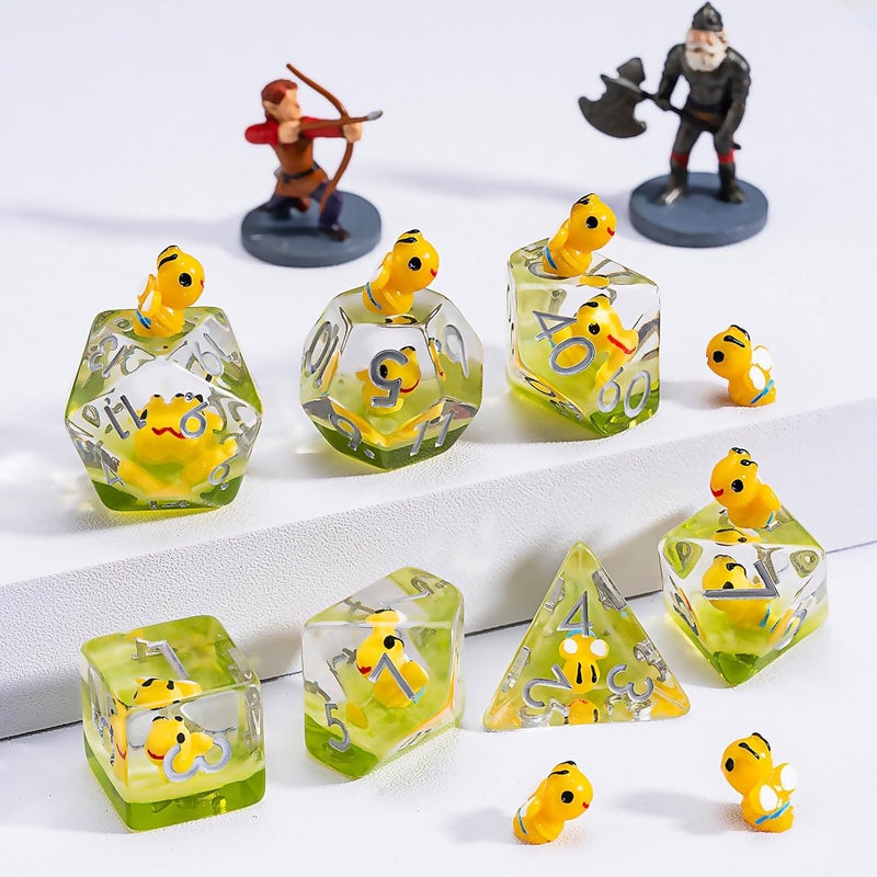 weyano D&D Bee Dice Set, Honeybee Resin Polyhedral Dice for Dungeons and Dragons, RPG, MTG DND 7-DIE (D4, D6, D8, D10, D12, D20, D%) for Ages 15 and Up - Image 2